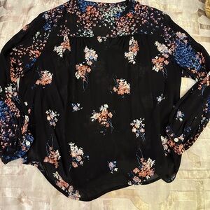 Lucky Brand Black Floral Blouse